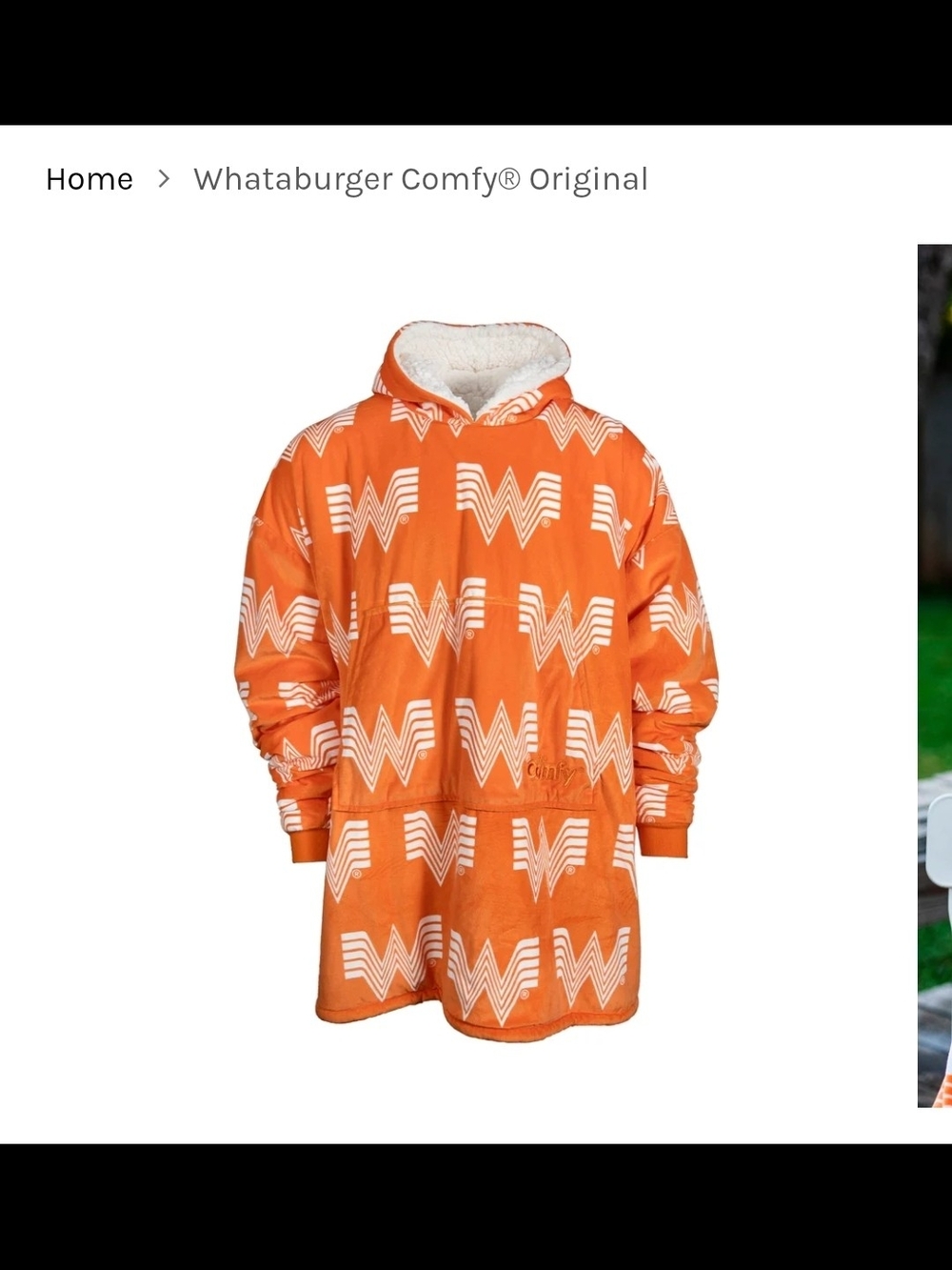 Whataburger x The Comfy Original Sherpa Hoodie Orange Wearable Blanket NIP